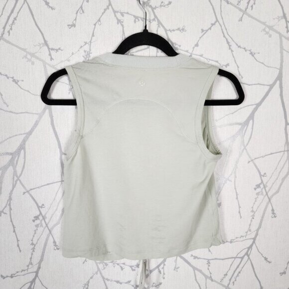 Lululemon Springtime Green Pima Cotton Cinch Me Up Front Tank - Picture 4 of 5